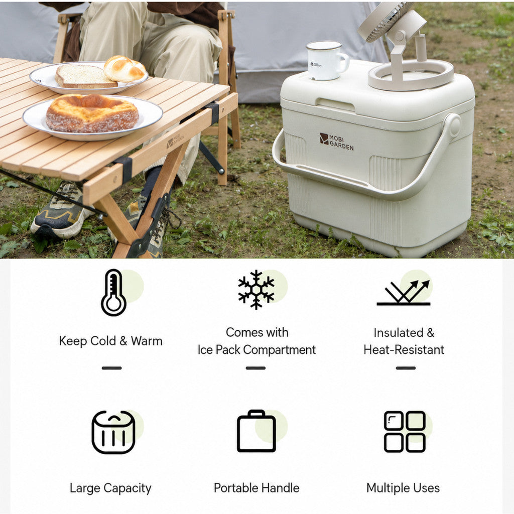 Mobi Garden Cooler Box Frost Insulated Camping PU Insulation 10L 31L NX24684004 Ice Box Picnic Food Storage 48 Jam NX24684010 Kotak Pendingin Travelling