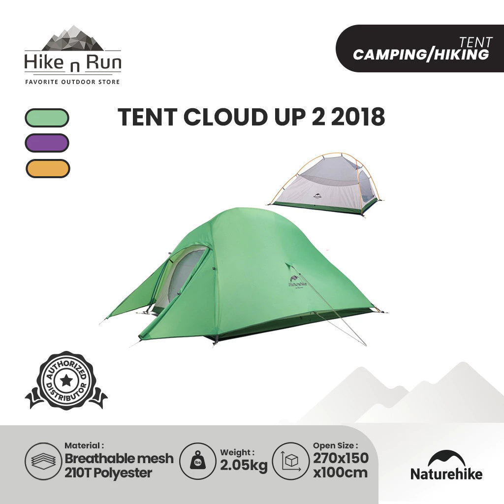 Tenda Hiking Ringan Naturehike Hiking Tent Cloud Up NH18T010-T NH17T001-T NH18T030-T CNK2450WS032