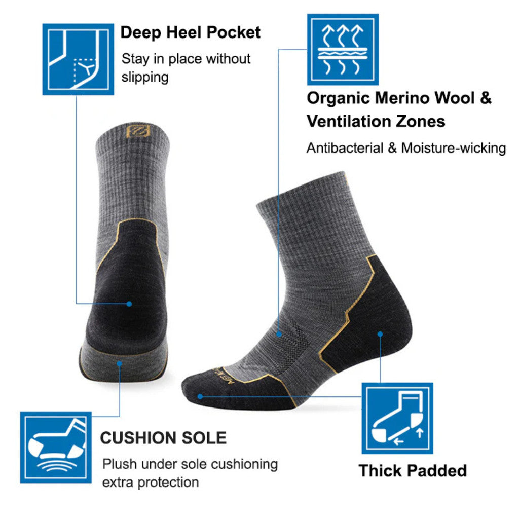 Zealwood Trail Run 19014 Merino Wool Crew Socks