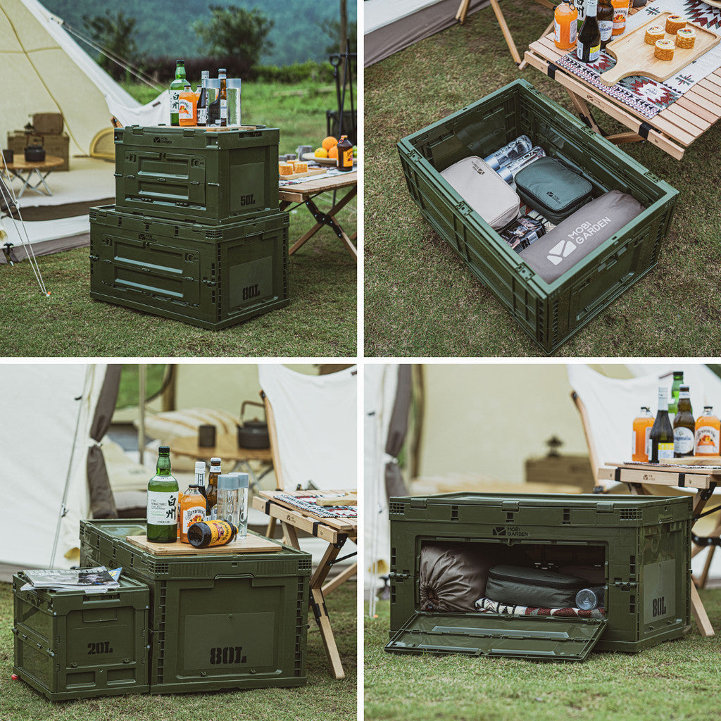 Mobi Garden Kotak Penyimpanan Lipat Multifungsi 50L 80L NX23685004 Folding Storage Box Camping Organizer Box Multifungsi NX21671009