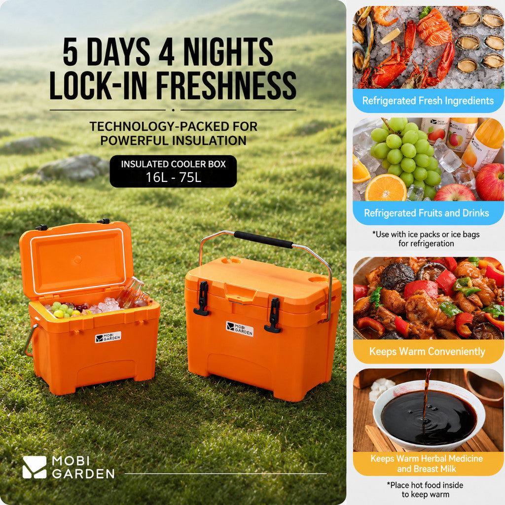 Mobi Garden GLACIER Cooler Box Outdoor 16L  Kotak Pendingin Es Multipurpose Tahan Hingga 120 Jam NX24684006