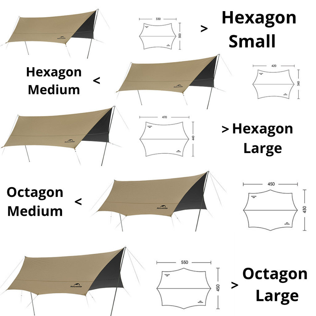 Naturehike Flysheet Tenda Kanopi Camping Cloud Skies Lite CNK2350WS015 Canopy Tarp Ti Black Camping Shelter Outdoor