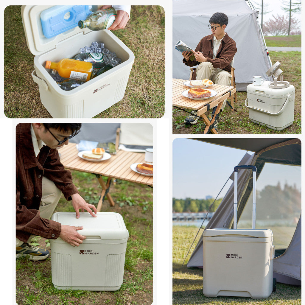 Mobi Garden Cooler Box Frost Insulated Camping PU Insulation 10L 31L NX24684004 Ice Box Picnic Food Storage 48 Jam NX24684010 Kotak Pendingin Travelling
