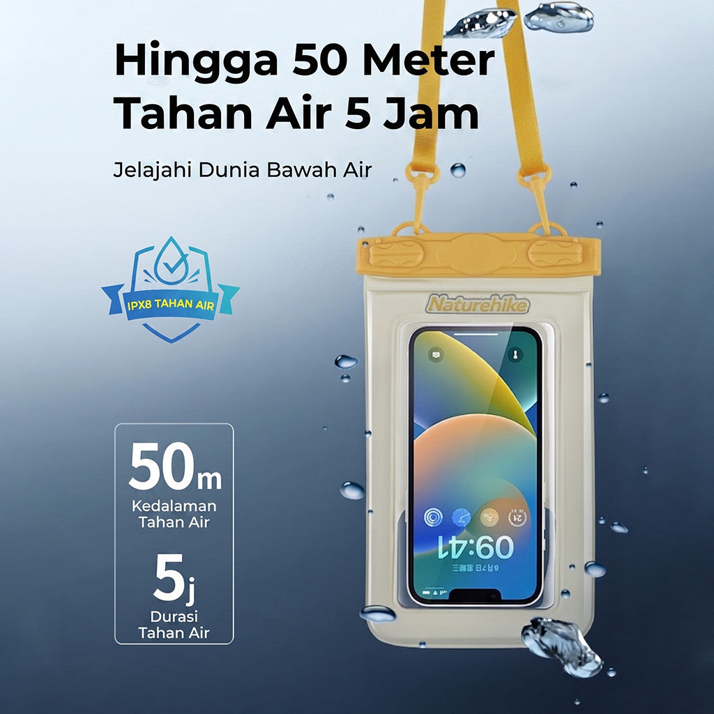 Naturehike Case Hp Anti Air CNK2300BS015 Waterproof Phone Pouch IPX8 Tas Waterproof HP Anti Tenggelam