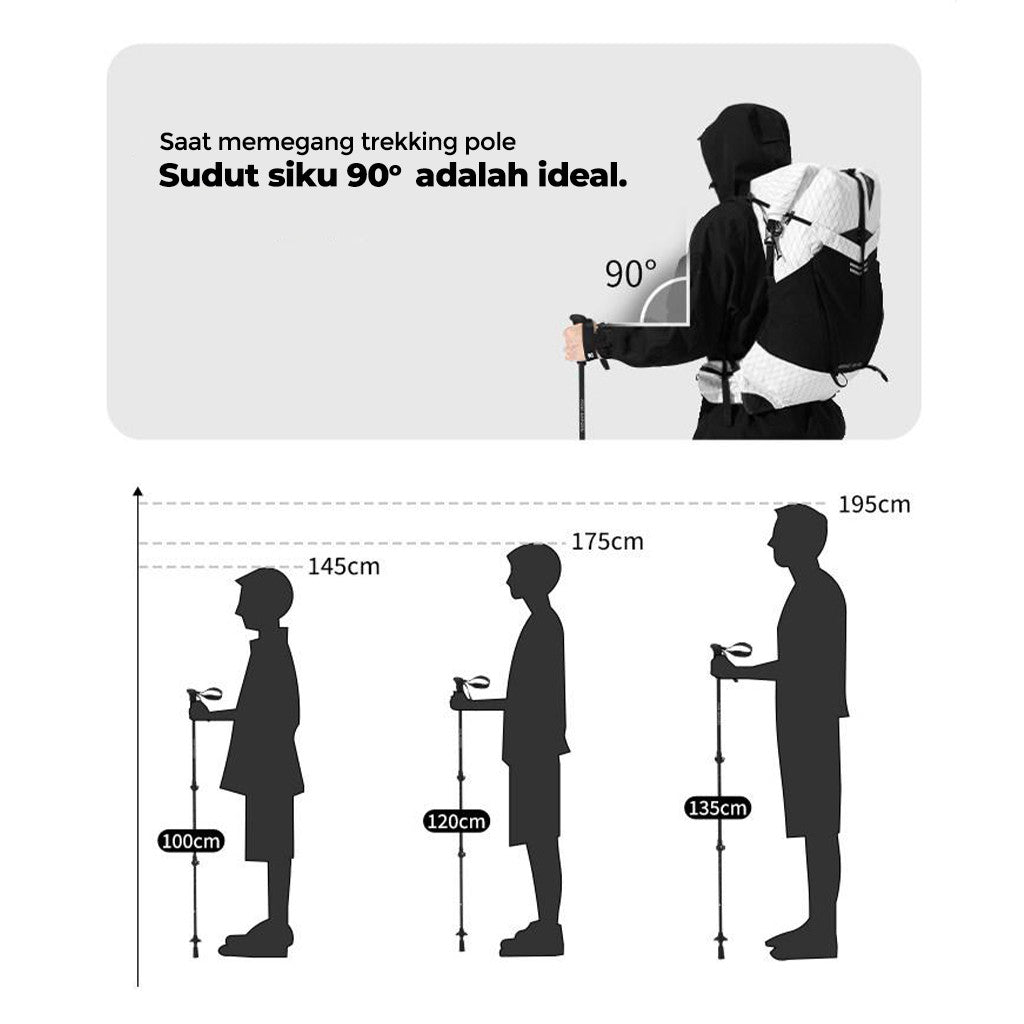 Mobi Garden Trekking Pole Telescopic 7075 Aluminium NX25667010 Trekpole Anti-Shock Ultra Light Tongkat Gunung Lipat Teleskopik Hiking Camping NX25667011