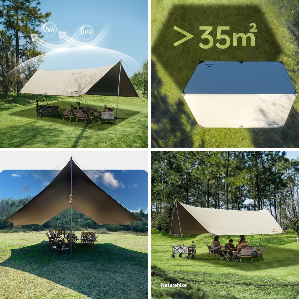 Naturehike Flysheet Tent Cloud Sky Titanium Coating C2350WS010 TiBlack Shelters Kanopi Tenda Camping