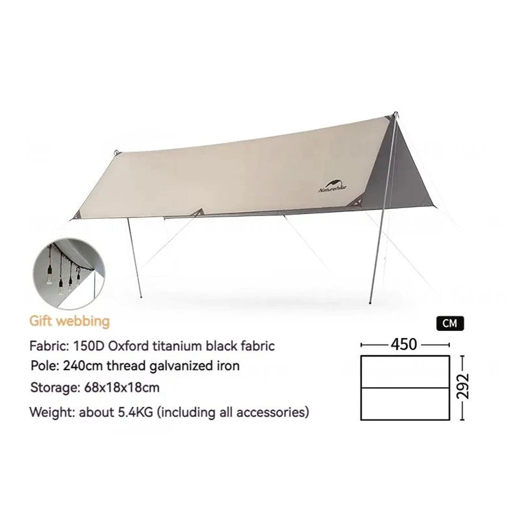 Naturehike Flysheet Tent Cloud Sky Titanium Coating C2350WS010 TiBlack Shelters Kanopi Tenda Camping