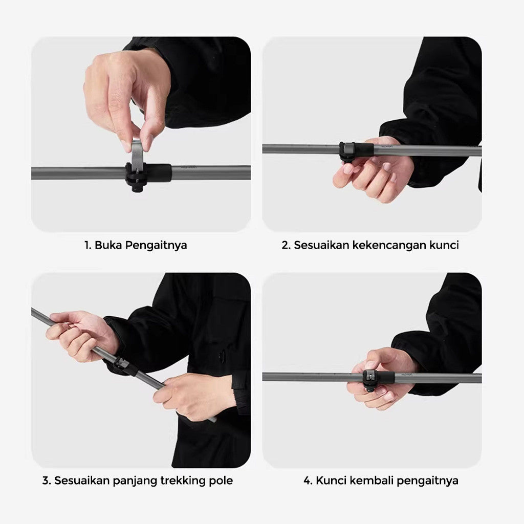 Mobi Garden Trekking Pole Telescopic 7075 Aluminium NX25667010 Trekpole Anti-Shock Ultra Light Tongkat Gunung Lipat Teleskopik Hiking Camping NX25667011