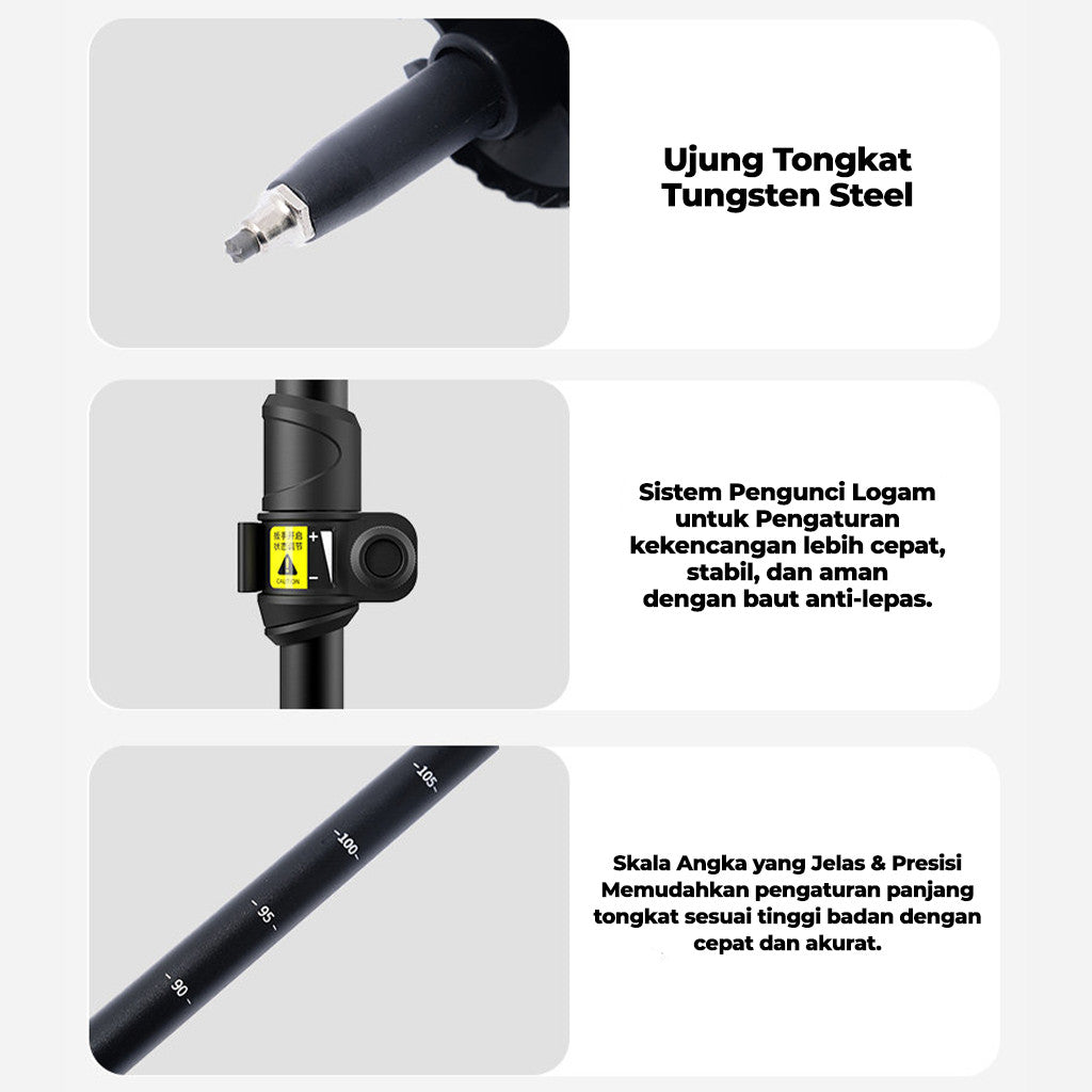 Mobi Garden Trekking Pole Telescopic 7075 Aluminium NX25667010 Trekpole Anti-Shock Ultra Light Tongkat Gunung Lipat Teleskopik Hiking Camping NX25667011