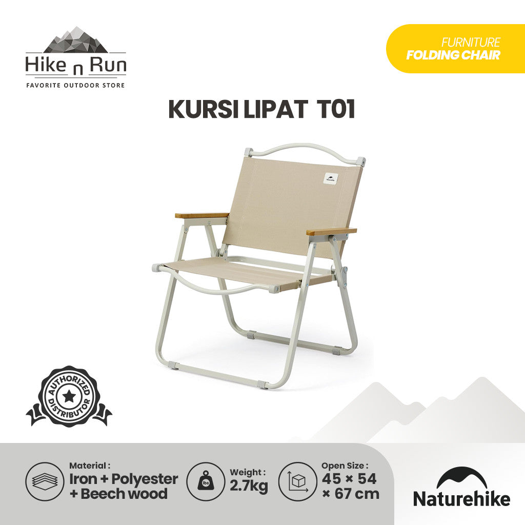 Naturehike Kursi Lipat Camping Mancing CNK2300JU012 Portable Outdoor Iron Chair