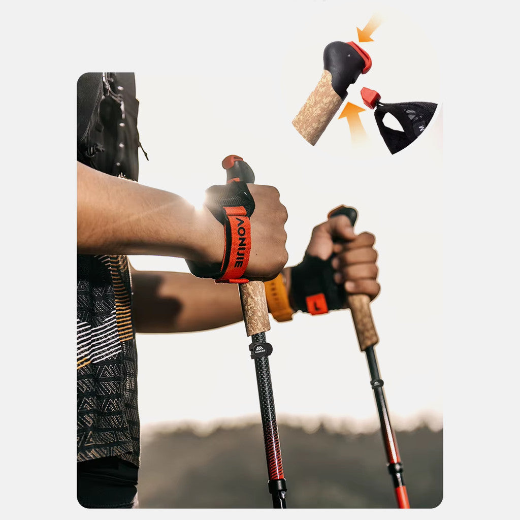 AONIJIE E4218 Trekking Pole Folding Carbon - Tongkat Hiking Lari Lipat Ringan UltraLight Trail Run Outdoor Trekking Gunung Camping/Mendaki