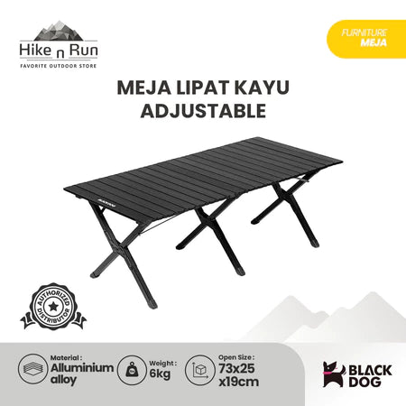 BLACKDOG Meja Lipat Camping CBD2550JJ052 Allumunium Roll Folding Table BD-ZZ004