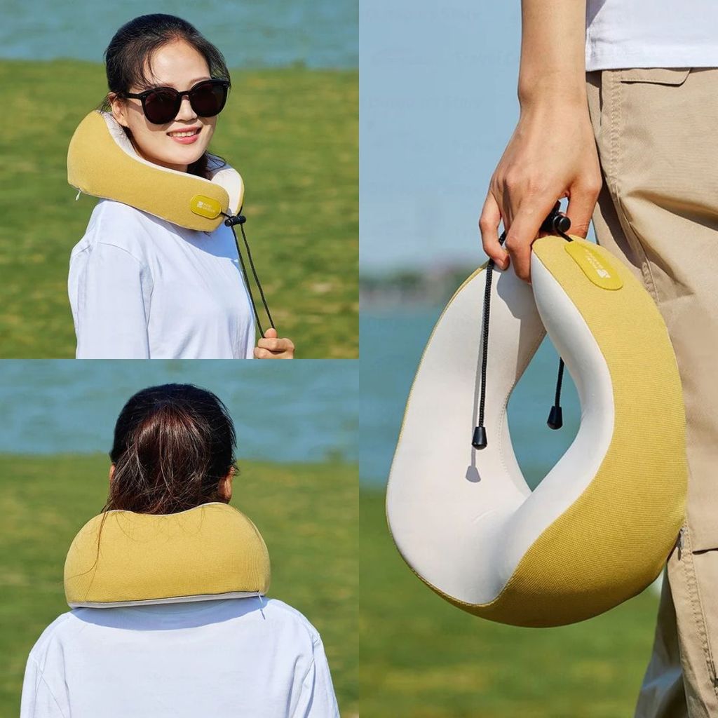 Mobi Garden Bantal Leher U Shape Memory Foam Nyaman NX25683002 U-Shaped Pillow Neck Travel Camping Portable