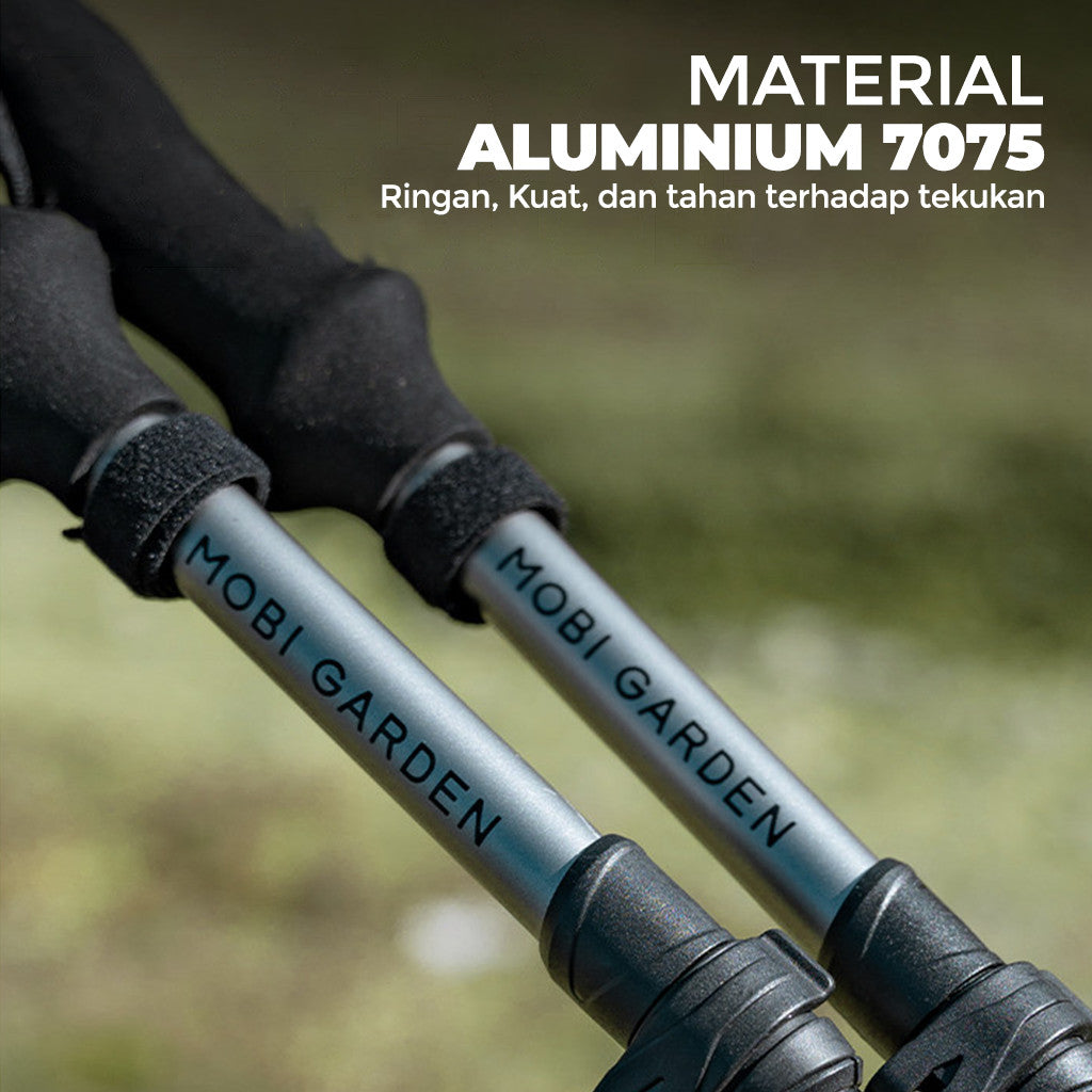 Mobi Garden Trekking Pole Hiking Lipat Alumunium ZT NX25667012 Ultra Light Z-Pole Portable Trekpole Pendaki Trail Run NX25667013
