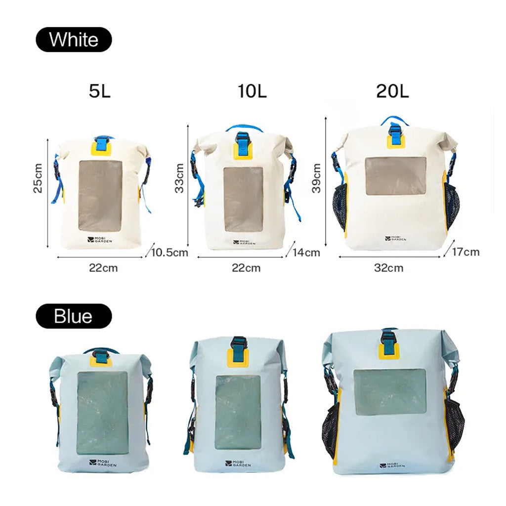 Mobi Garden Tas Waterproof Dry Bag PVC NX25691001 Tas Anti Air 5L 10L 20L Tas Rafting Hiking Trekking Travelling Outdoor Tahan Basah Air NX256910012 NX256910013