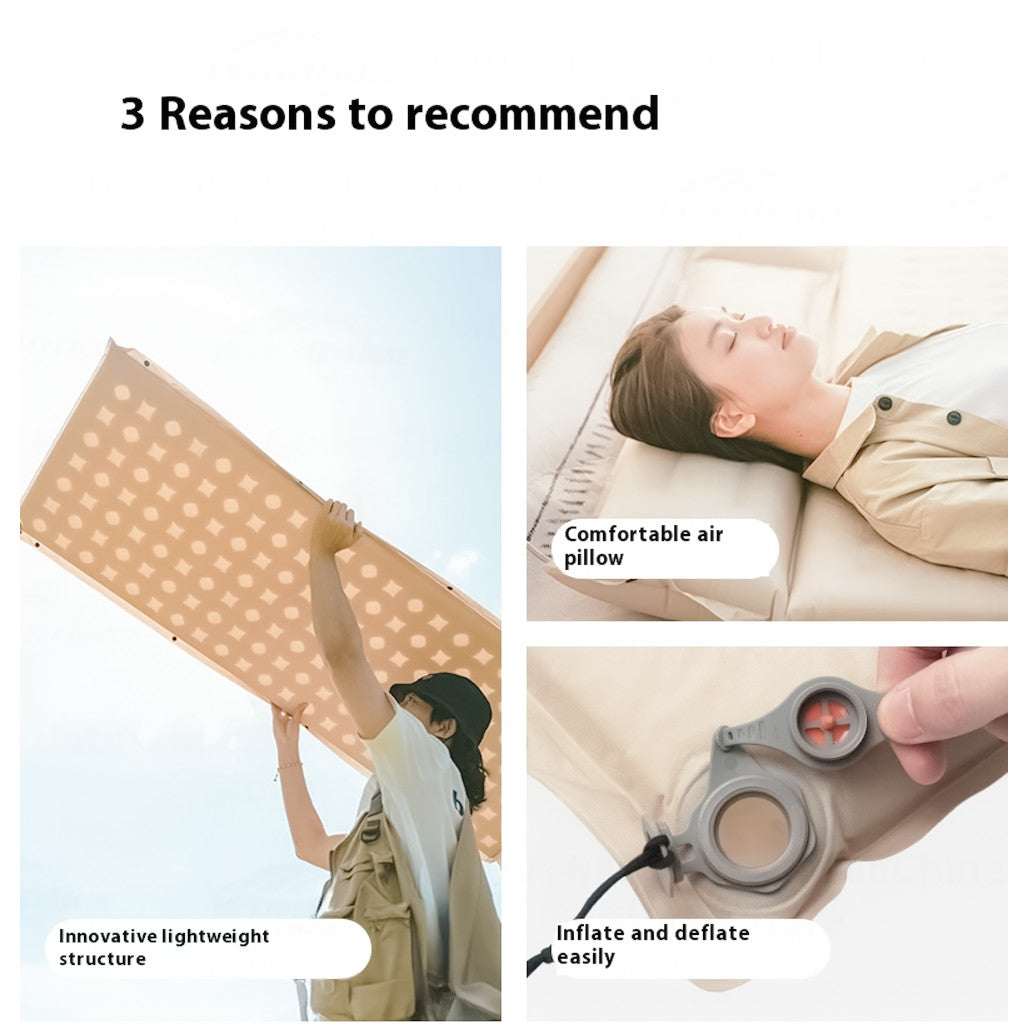 Naturehike Matras Inflate R3.1 Single Camping CNK2550WS025 Self-Inflating Sleeping Pad Cushion Outdoor With Pillow