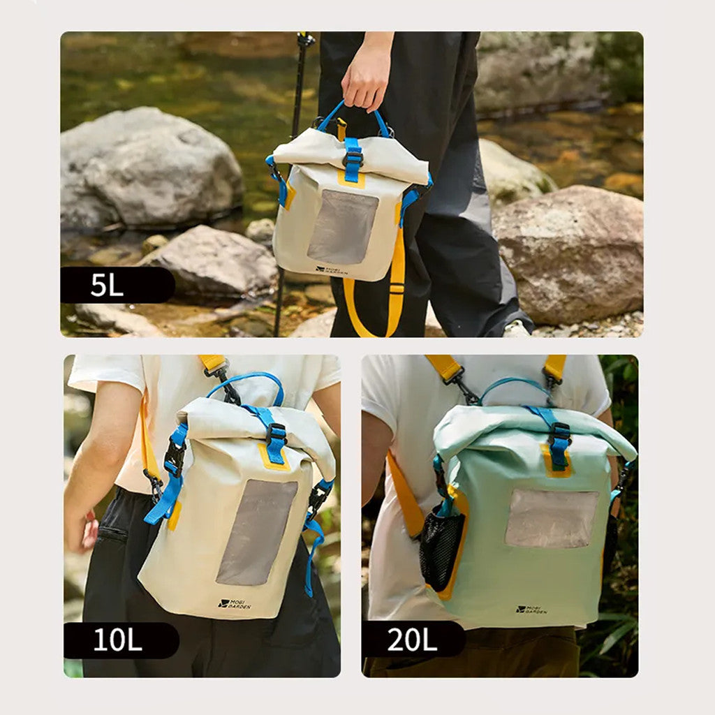 Mobi Garden Tas Waterproof Dry Bag PVC NX25691001 Tas Anti Air 5L 10L 20L Tas Rafting Hiking Trekking Travelling Outdoor Tahan Basah Air NX256910012 NX256910013