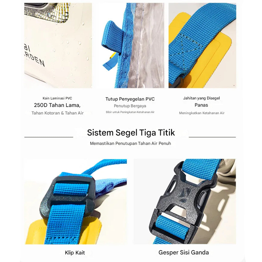 Mobi Garden Tas Waterproof Dry Bag PVC NX25691001 Tas Anti Air 5L 10L 20L Tas Rafting Hiking Trekking Travelling Outdoor Tahan Basah Air NX256910012 NX256910013