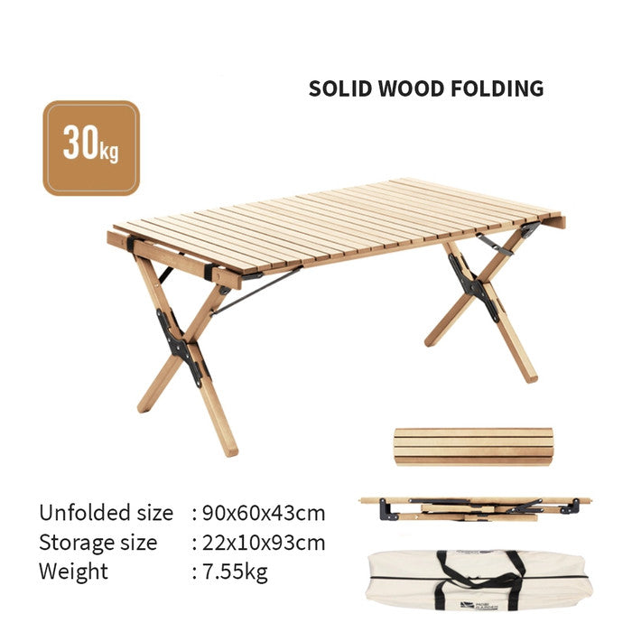 Meja Lipat Mobi Garden NX21665015 Yunrui Wood Roll Folding Table