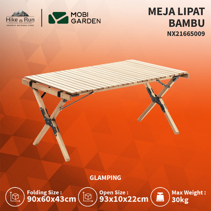 Meja Lipat Mobi Garden NX21665015 Yunrui Wood Roll Folding Table