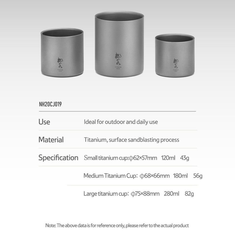 Gelas Titanium Naturehike NH20CJ019 Titanium Cup