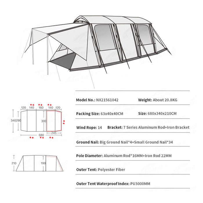 Tenda Camping Mobi Garden NX21561042 Lansheng 4 Glamping Tent