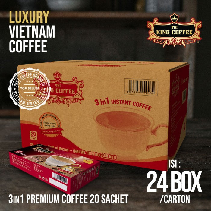 DUS Karton King Coffee Premium 3 in 1 – 12 Box Per Box isi 20 sachet