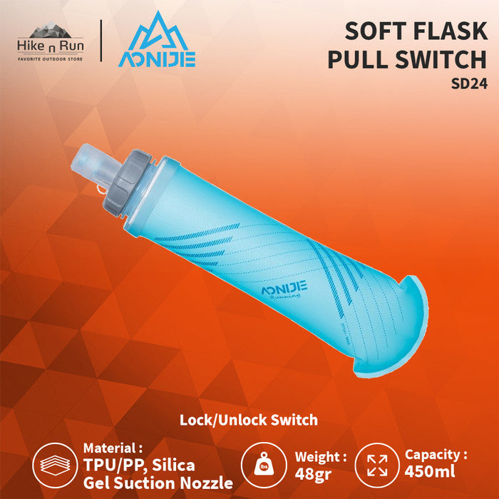 Botol Minum Lipat Aonijie SD24 500ml Soft Flask With Pull Switch Lock