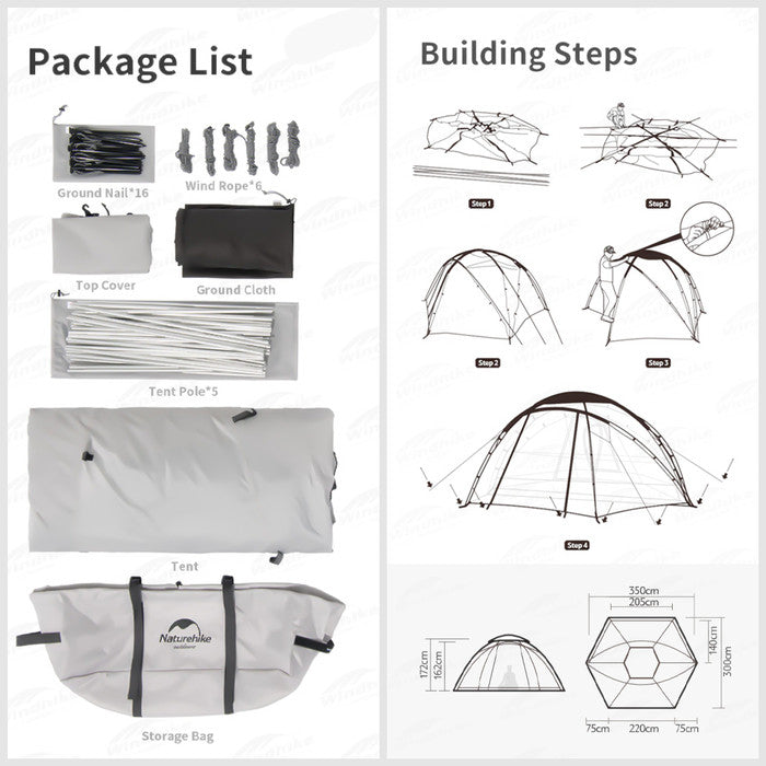 Tenda Camping Naturehike NH21ZP012 Shepherd Dome Small Tent