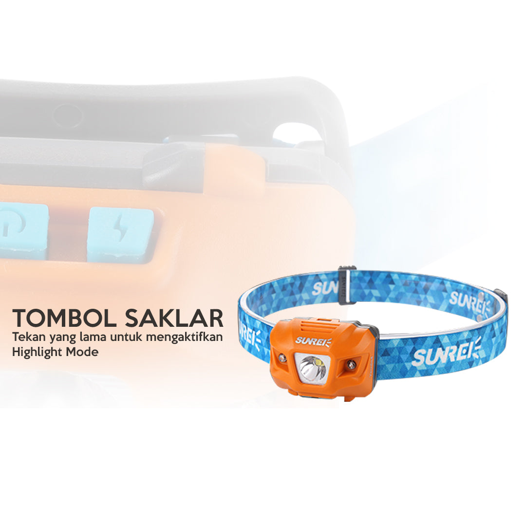 Sunrei Headlamp / Lampu Kepala Youdo 4  335 LUMENS - Hike n Run