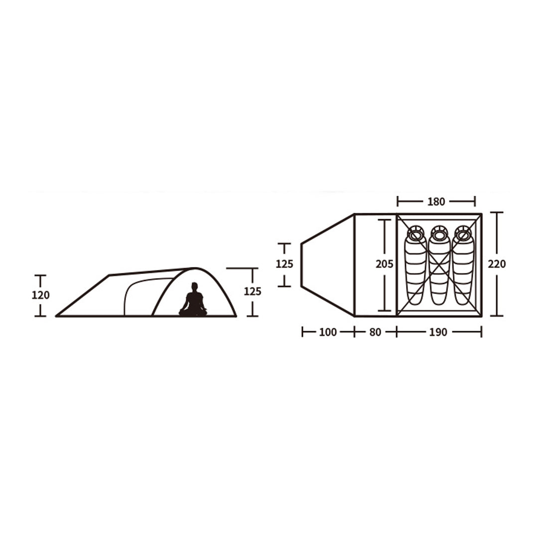 Naturehike Tent Knight 3 Camping NH19G001-Y