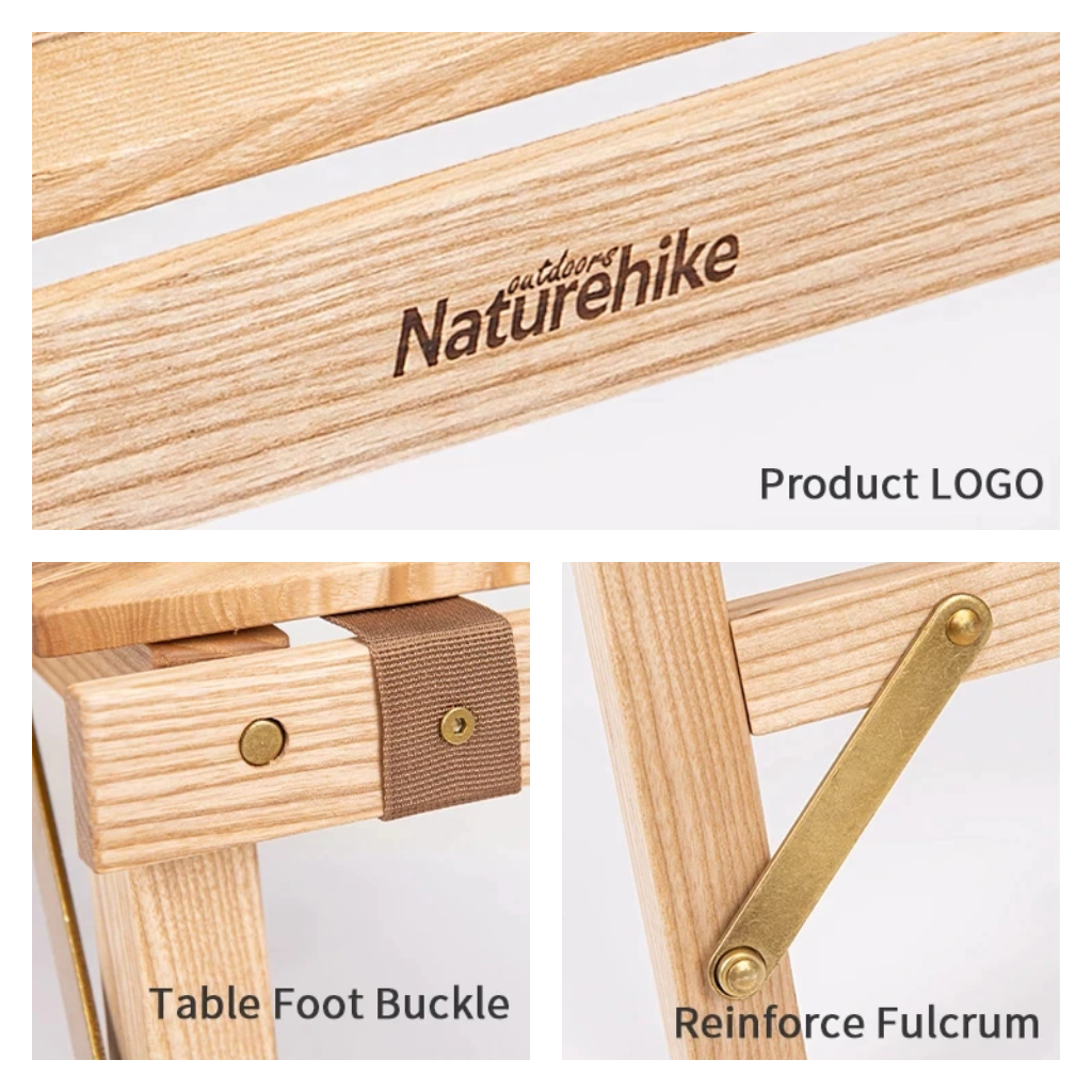 PREORDER!!! Meja Lipat Naturehike NH19JJ087 Solid Wood Folding Roll Table
