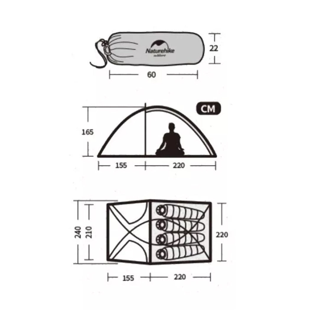 Naturehike Hiby Tent 40D 4P NH19ZP005