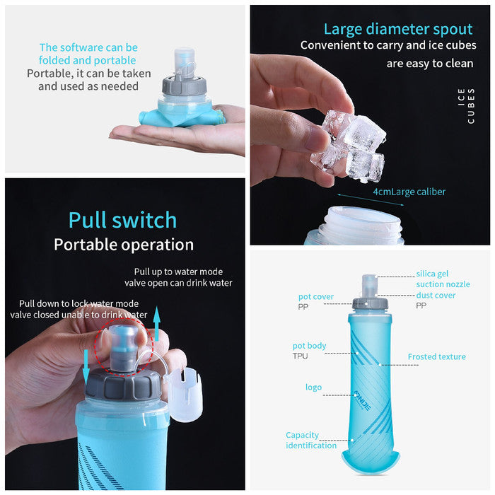 Botol Minum Lipat Aonijie SD24 500ml Soft Flask With Pull Switch Lock