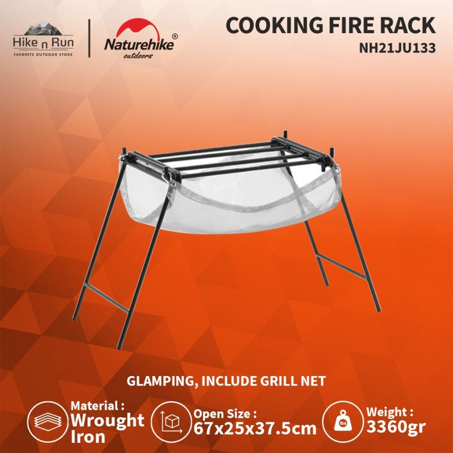 Rak Gantung Masak Naturehike NH21JU133 Iron Fire Rack With Grill Net