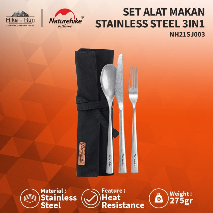 Set Alat Makan Naturehike NH21SJ003 Stainless Steel Retro Cutlery Set