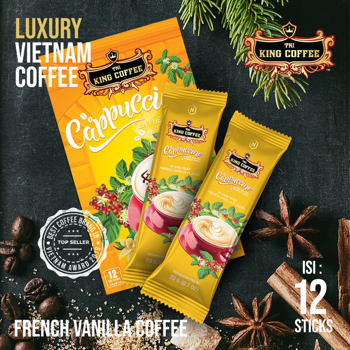 PROMO 1 BOX KOPI VIETNAM CAPPUCCINO FRENCH VANILLA FLAVOR KING COFFEE