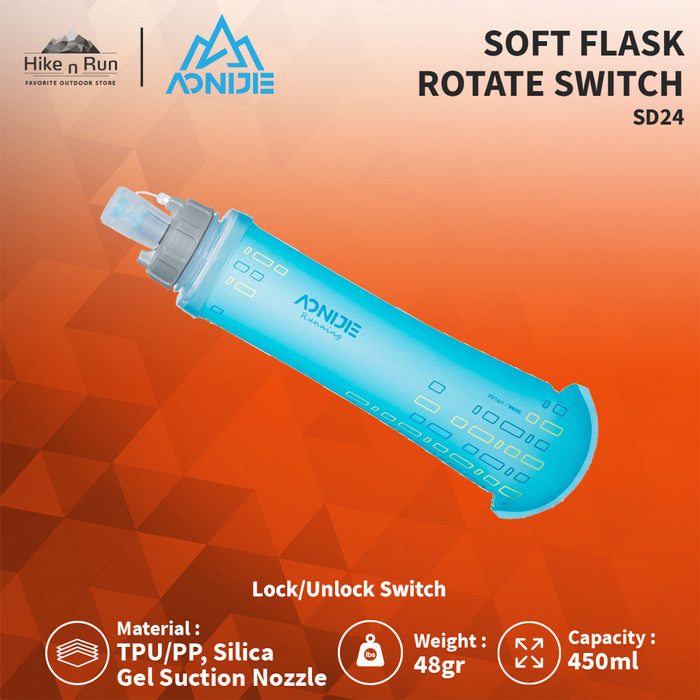 Botol Minum Lipat Aonijie SD24 500ml Soft Flask With RotarySwitch Lock