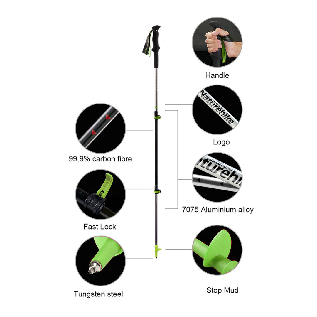 Naturehike ST06 Alu-Carbon Trekking Pole NH17D006-D