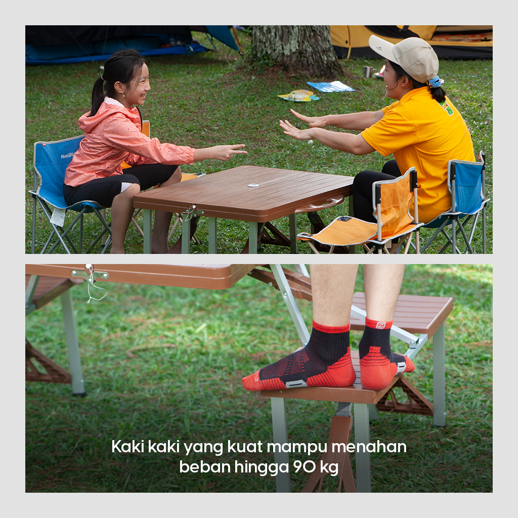 Meja Lipat Koper Portable Camping 4 Orang - HIke n Run Foldway Camping Table