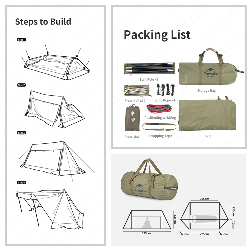 Tenda Camping Naturehike NH21YW157 Ares Canopy Tent