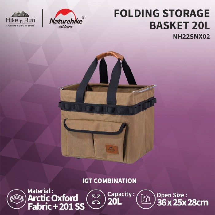 Keranjang Lipat Camping Naturehike NH22SNX02 20L Folding Storage Baske