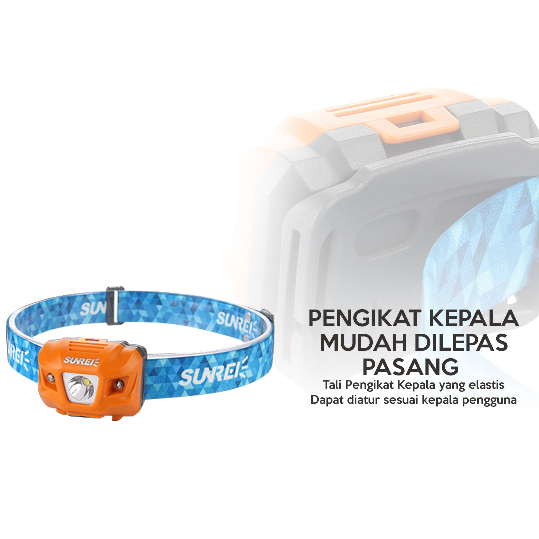 Sunrei Headlamp / Lampu Kepala Youdo 4  335 LUMENS - Hike n Run