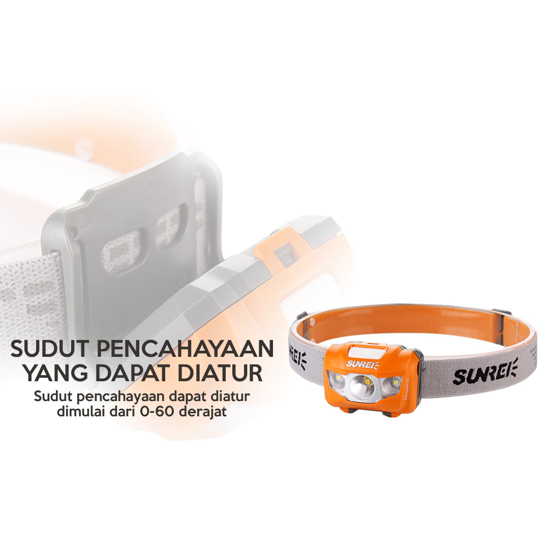 Sunrei Headlamp / Lampu Kepala Youdo 2S (Black) 190 LUMENS - Hike n Run