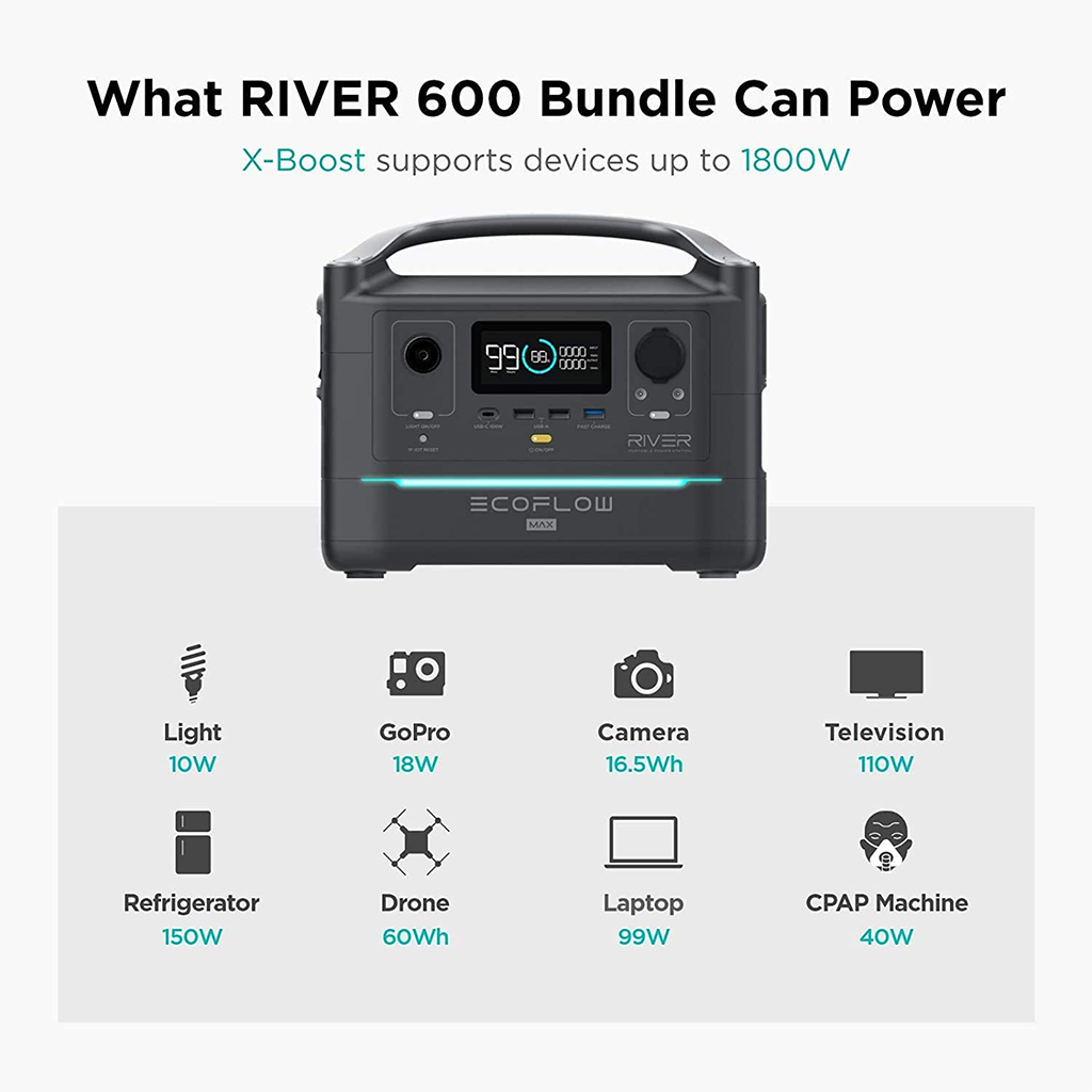 POWER STATION PORTABLE ECOFLOW RIVER MAX 288Wh+ BATTERY 288Wh