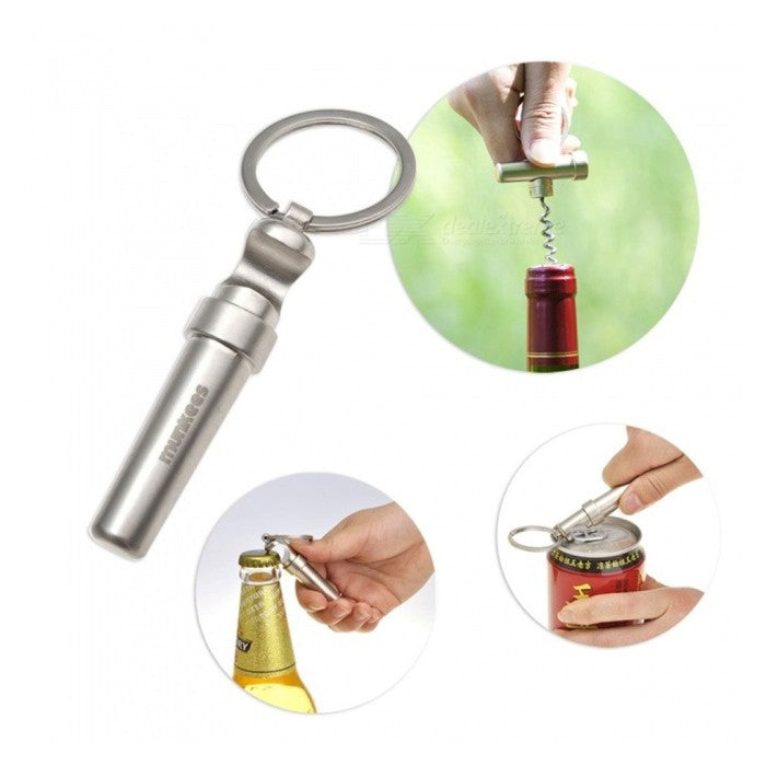 Pembuka Botol Munkees 3459 Corkscrew With Bottle Opener Keychain