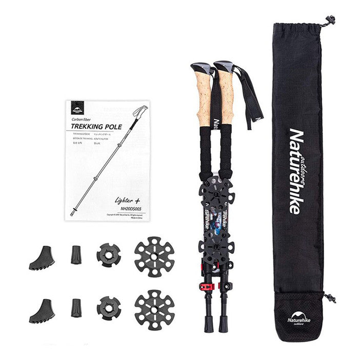 Trekking Pole 1 Pcs dan 2  Pcs Naturehike NH20DS003 Carbon UL Telescopic Lock