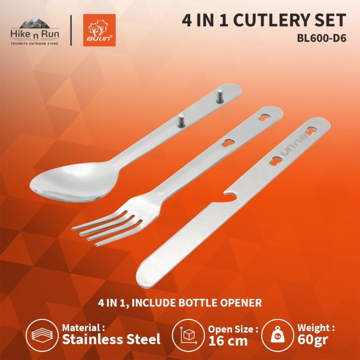 Set Alat Makan Bulin BL600-D6 4 in 1 Cutlery Set