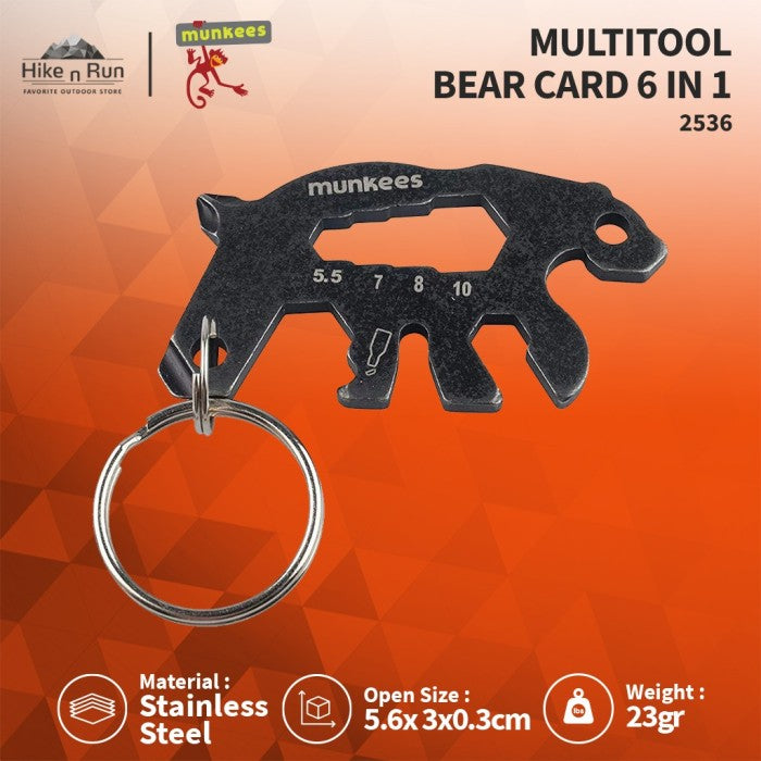 Alat Multifungsi Munkees 2536 Bear Card Multi Tools