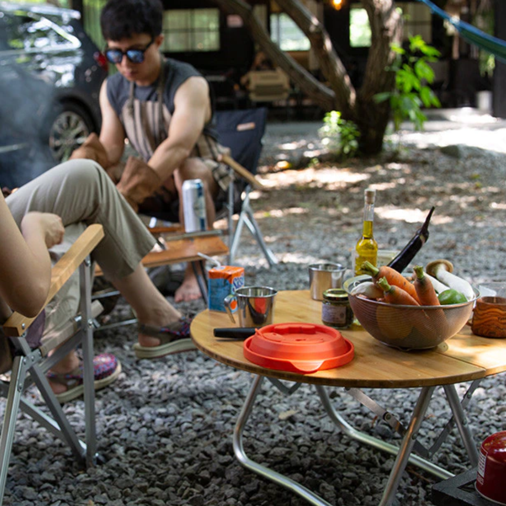 Meja Lipat Bamboo Naturehike NH19JJ003 Folding Round Table